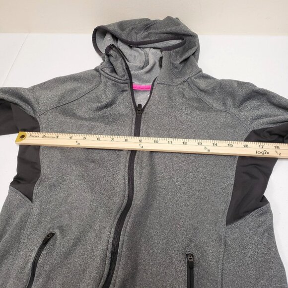 H&M Sport Womens Gray Full-Zip Hoodie Jacket with Pockets & Thumbholes Size L - Picture 10 of 11